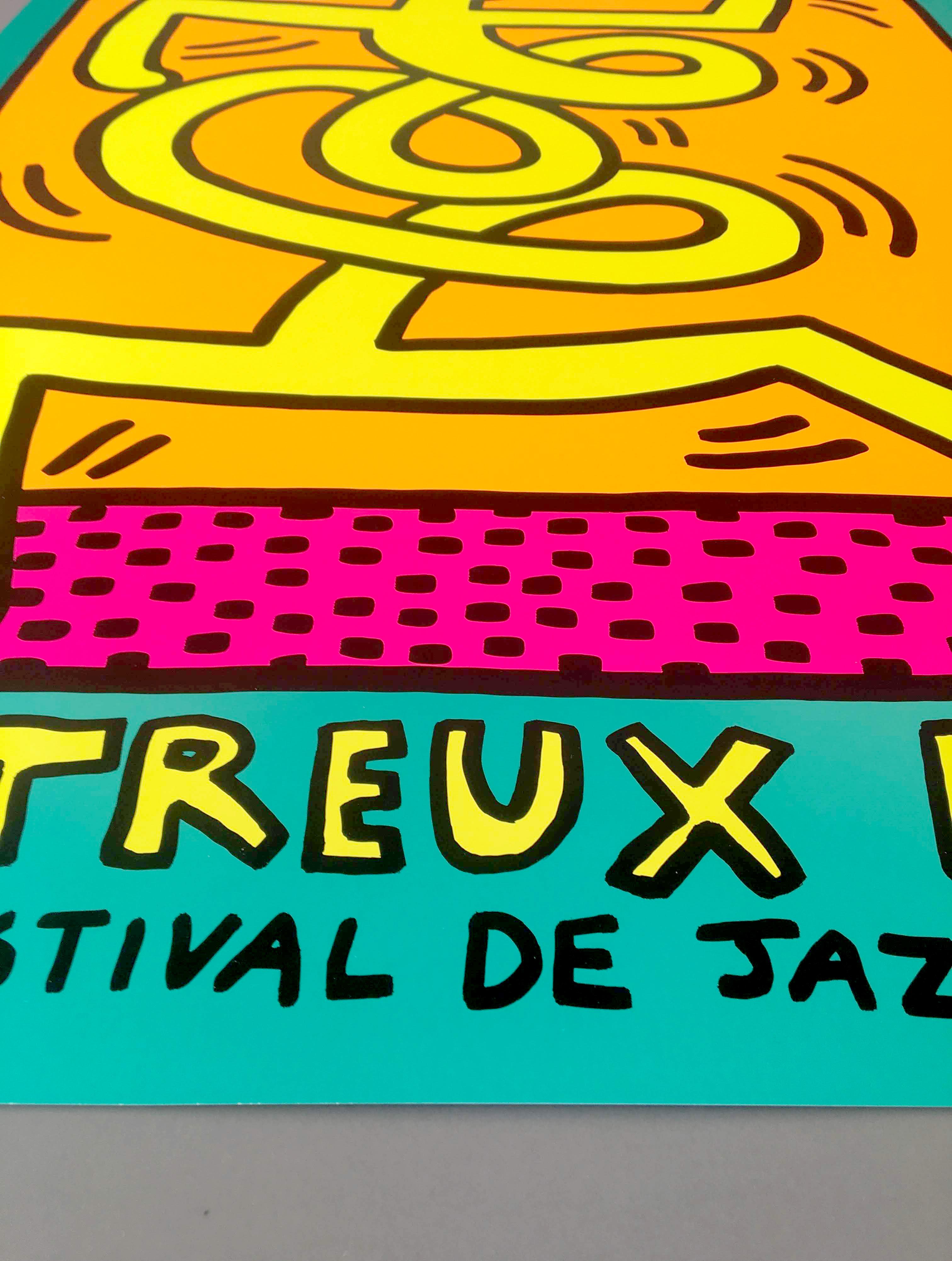 Keith Haring 'Montreux Jazz Festival III' Rare Original 1983 Poster Print In Excellent Condition For Sale In Frederiksberg, Copenhagen