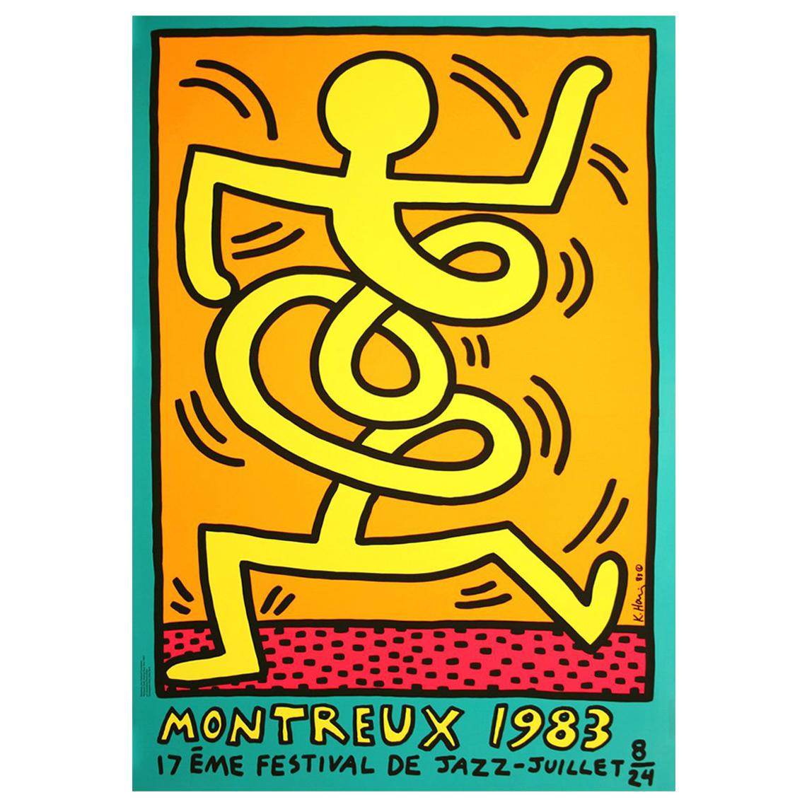 Keith Haring 'Montreux Jazz Festival III' Rare Original 1983 Poster Print For Sale