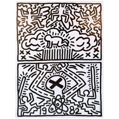 Keith Haring 'Nuclear Disarmament' Rare Original 1982 Poster Print on Fine Paper