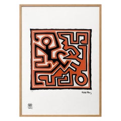 Keith Haring. Serigrafía en color numerada. 1990s