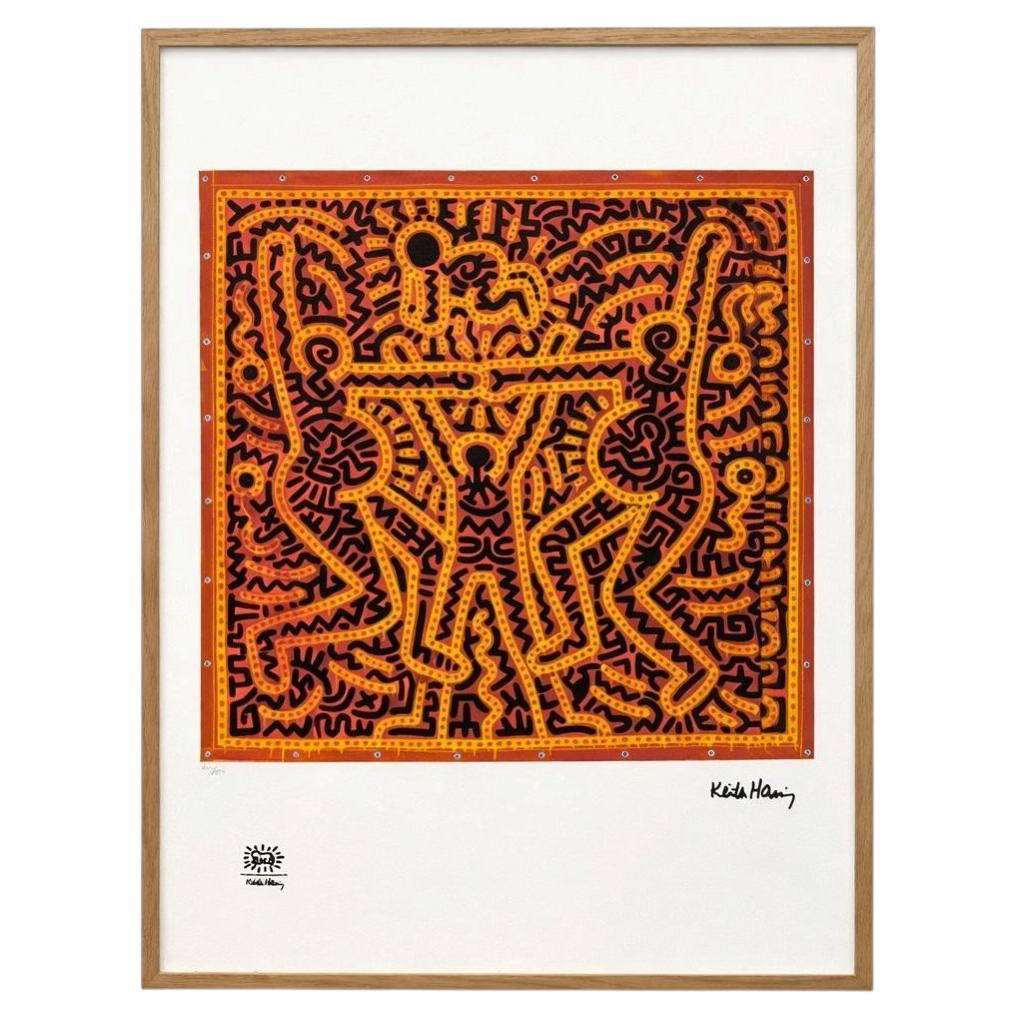 Keith Haring. Numbered color silkscreen print. 1990s