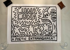 Cartel original de Keith Haring de los años 80 para el festival de arte «Luna Luna: A Poetic Extravaganza»