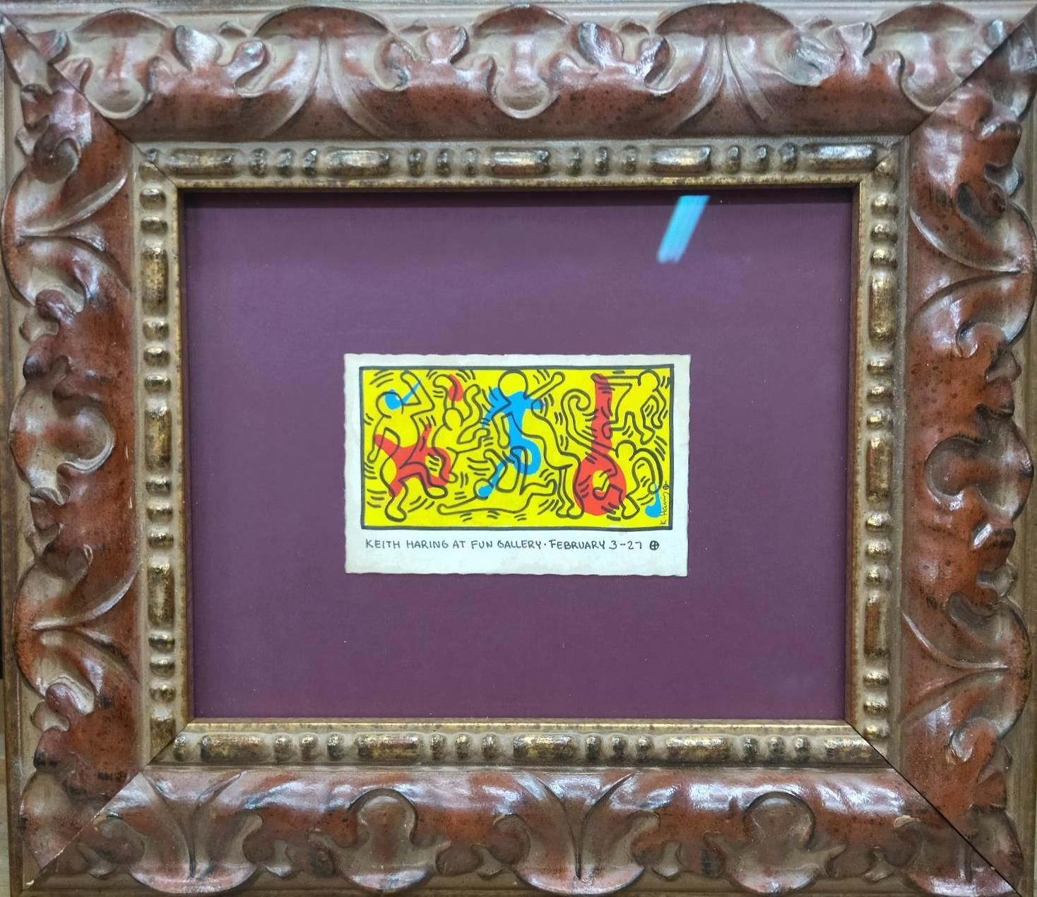 Keith Haring  original card. 8.5 x 13.5 cm For Sale 10