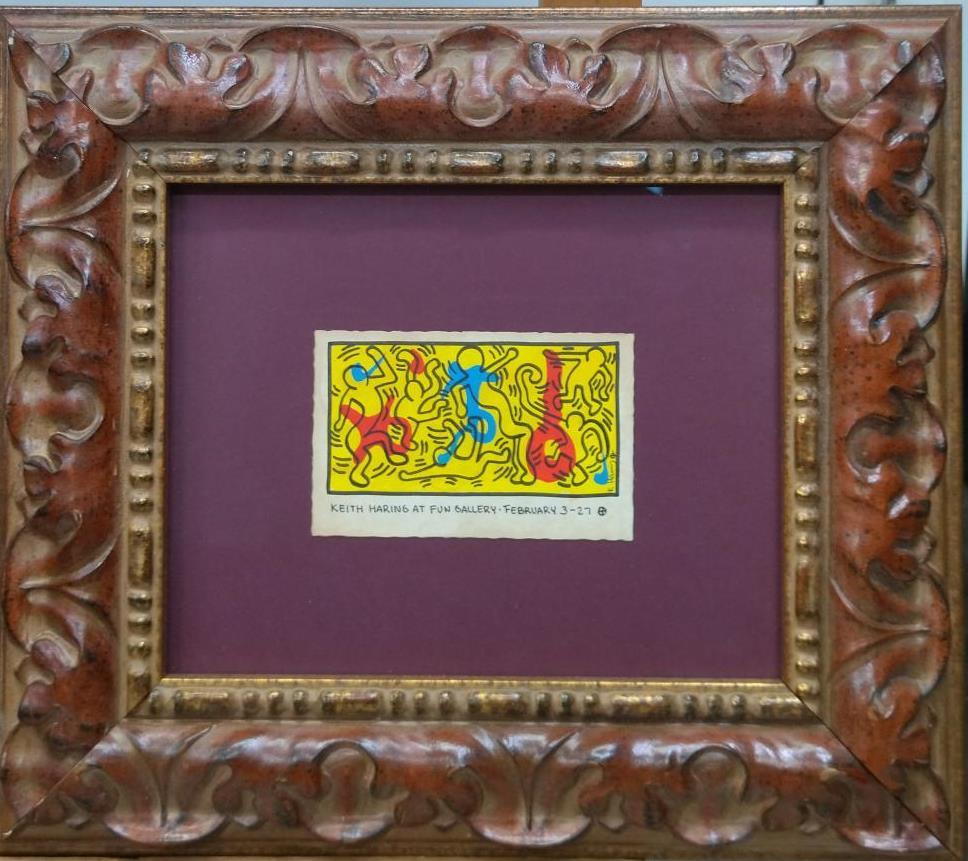 Keith Haring  original card. 8.5 x 13.5 cm For Sale 1