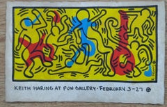 Keith Haring 177. 17. 2 Original Mixed Media Card, Contemporary, 1980s, Framed