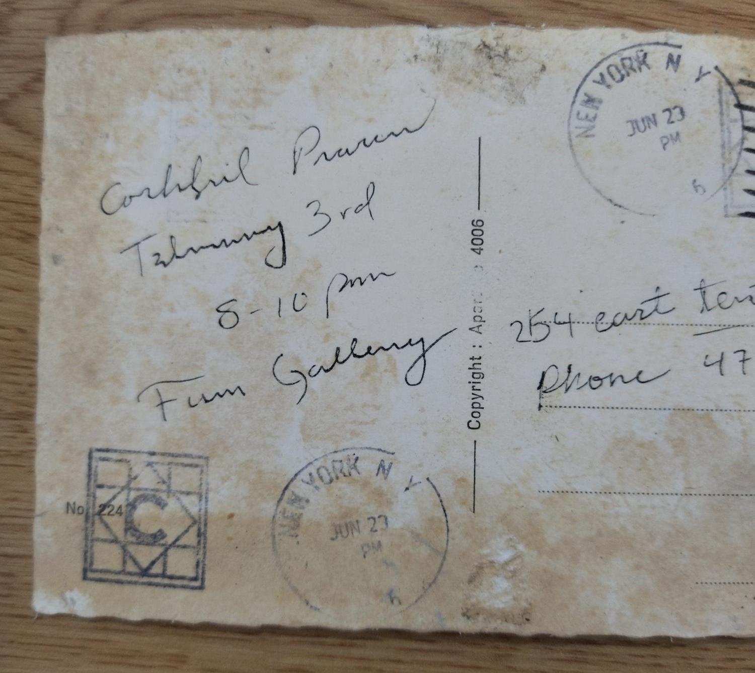 Keith Haring 255 original card. 8.5 x 13.5 cm For Sale 4