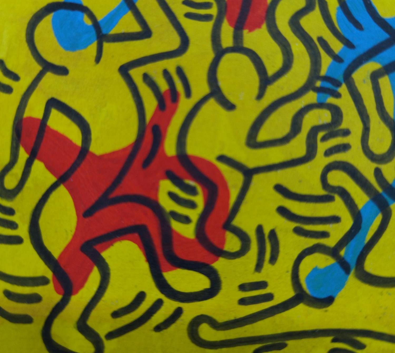 original card. 8.5 x 13.5 cm - Contemporary Painting by Keith Haring
