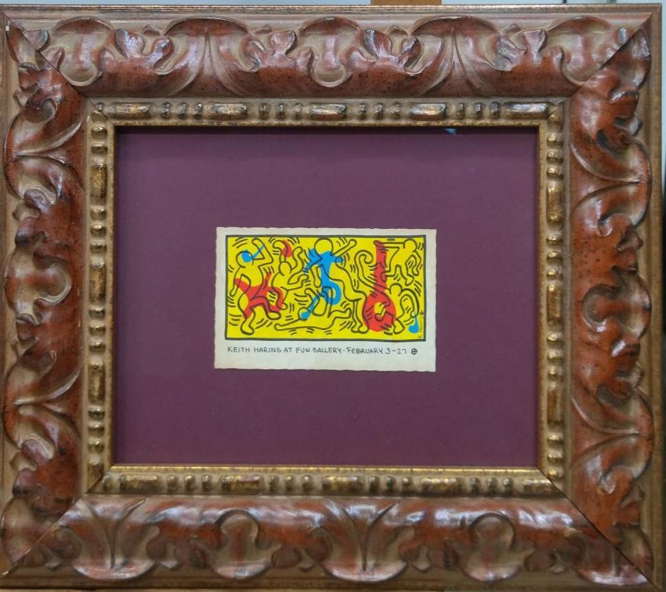 Abstract Painting Keith Haring - Carte d'origine, 8,5 x 13,5 cm