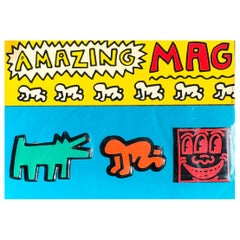 Keith Haring Pop Shop 1985, Juego de 3 Imanes Vintage