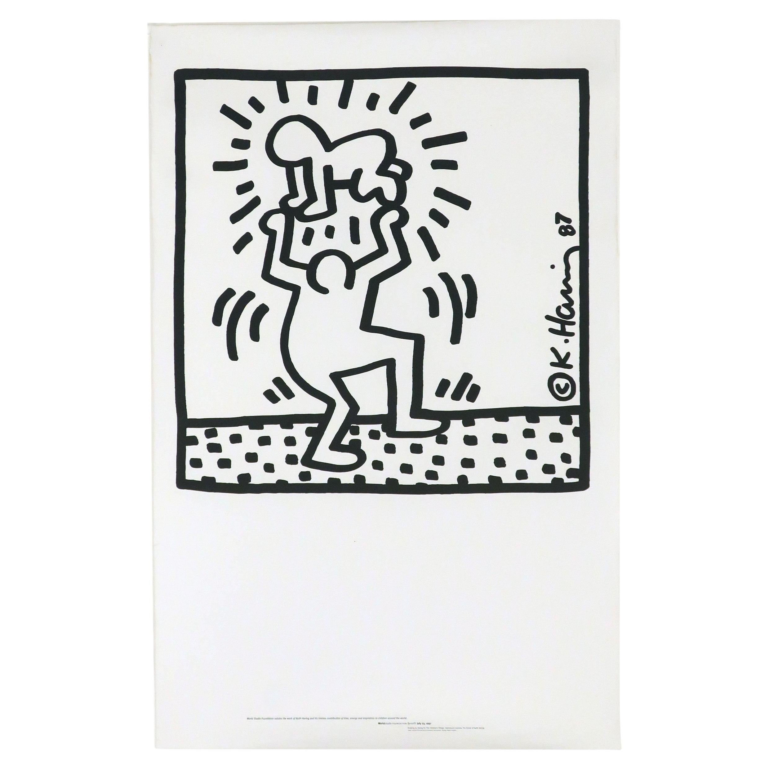 Keith Haring Poster for World Studio Foundation Benefit 1997
