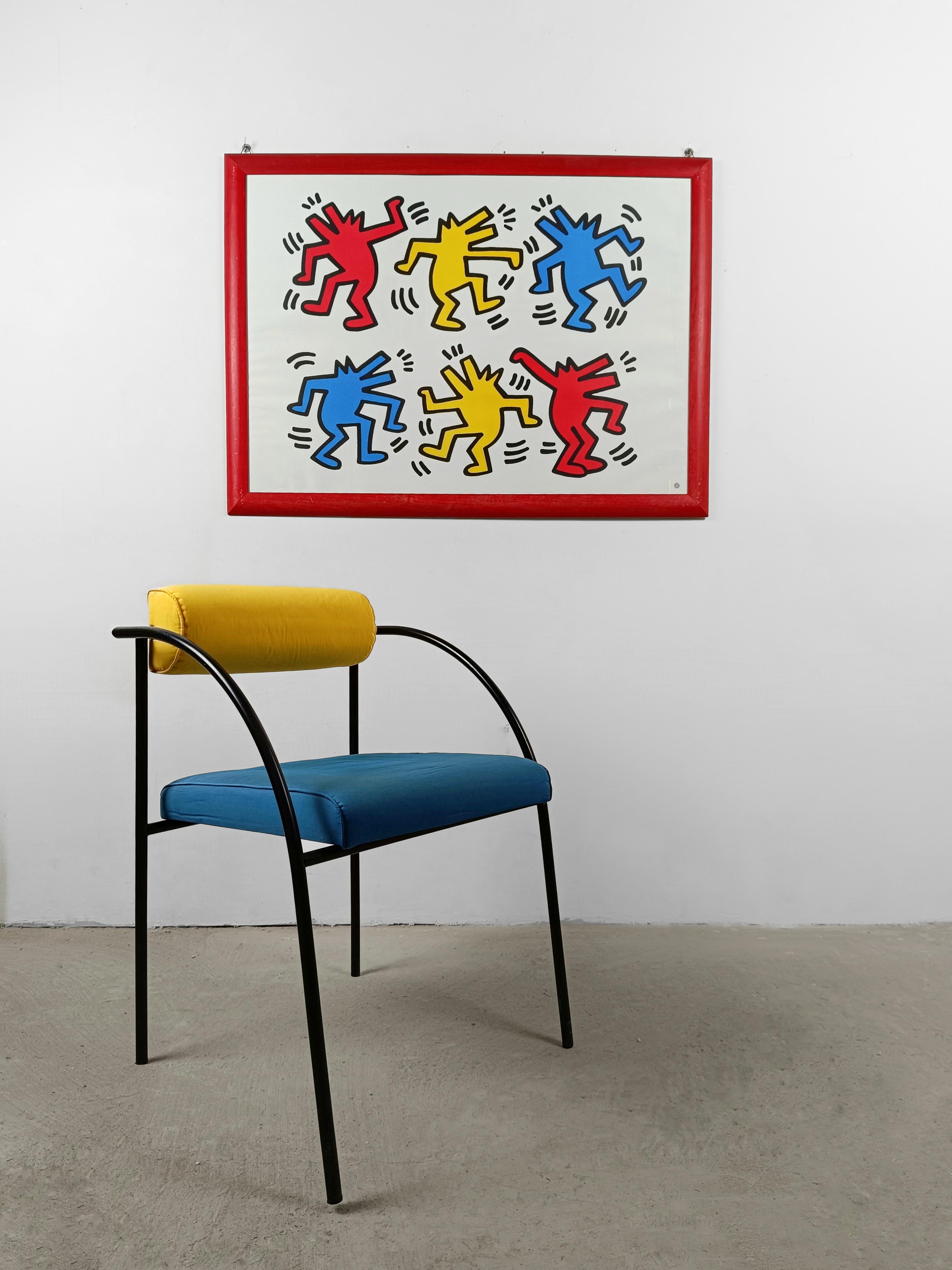 Postmoderne Affiche de Keith Haring représentant des chiens dansant imprimée en France par Nouvelles Imeges S.A.  en vente