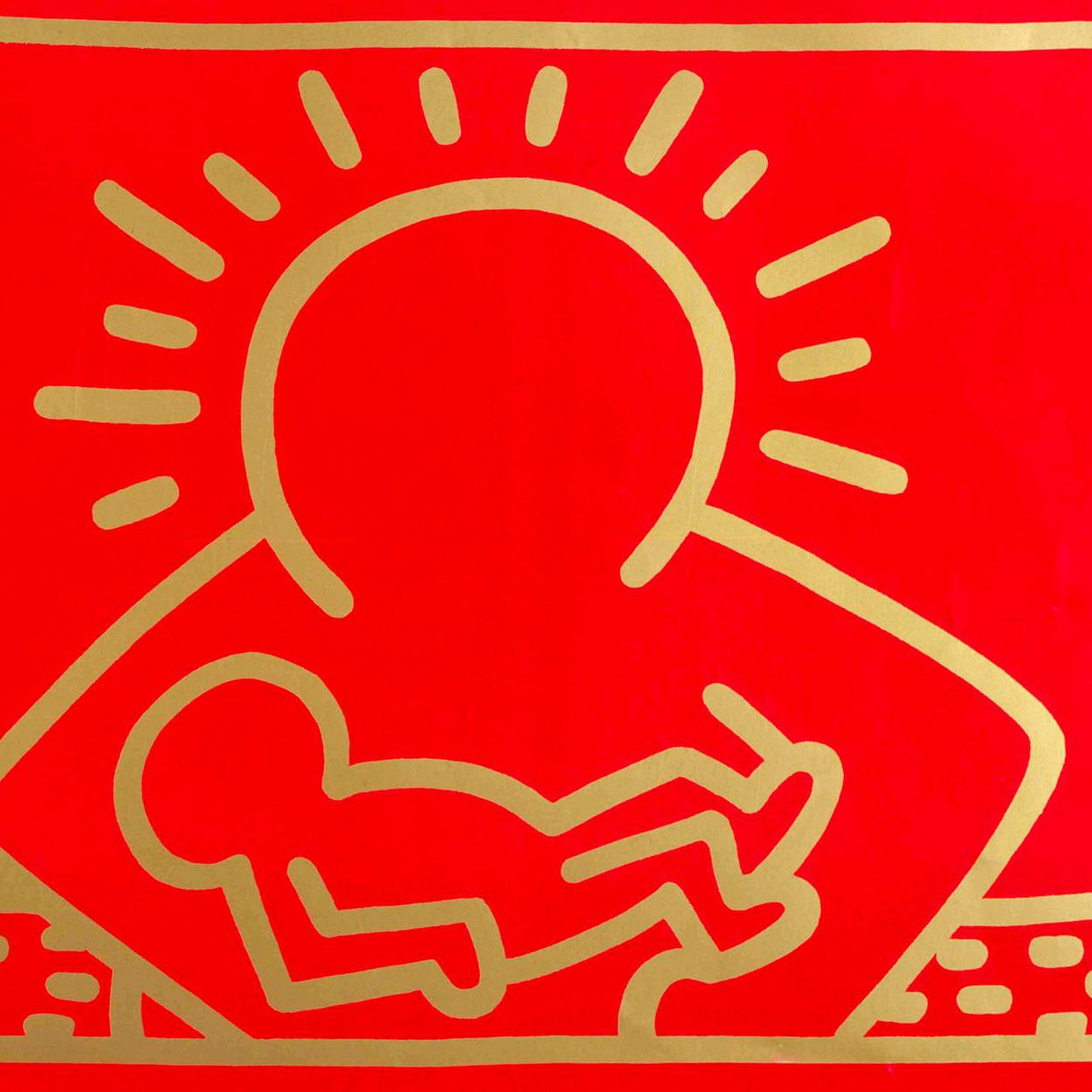 1980s Keith Haring record art (Keith Haring Christmas) For Sale 1