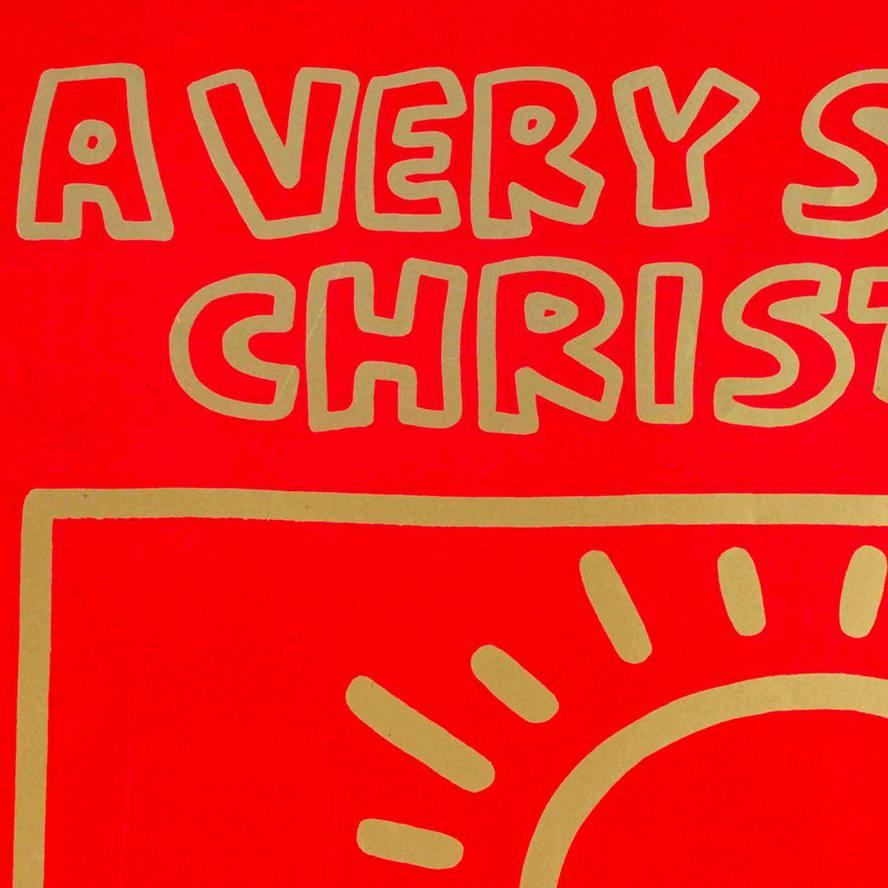 1980s Keith Haring record art (Keith Haring Christmas) For Sale 3