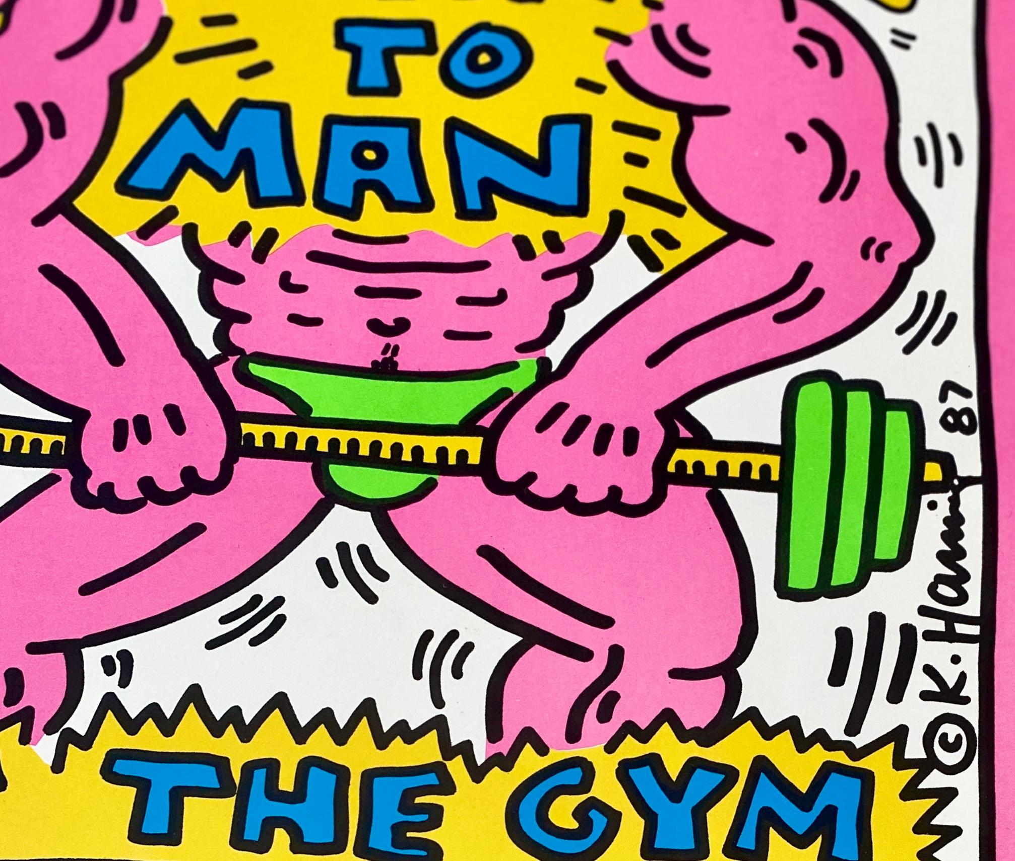 Disco de vinilo de Keith Haring de los años 80 (vintage Keith Haring 1987)