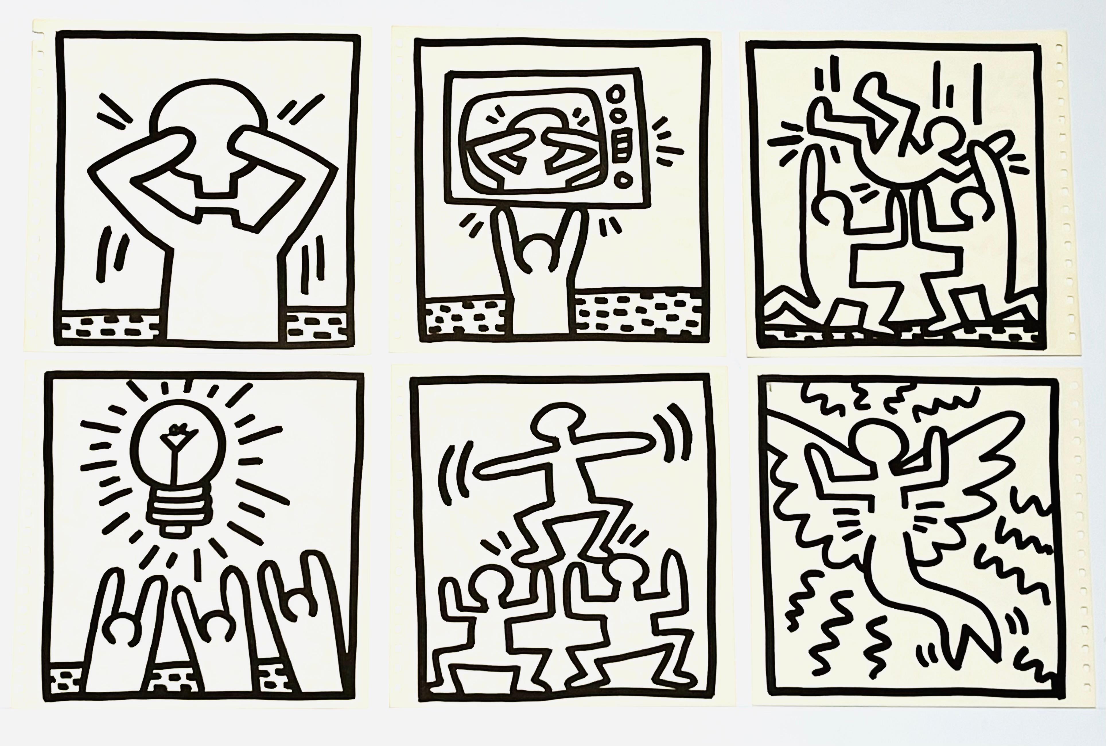 1982 Keith Haring Tony Shafrazi catalog inserts (set of 6 printed works) For Sale 1
