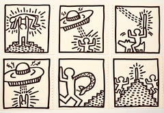 1982 Encarts de catalogue Keith Haring Tony Shafrazi (ensemble de 6 oeuvres imprimées)