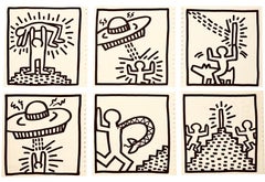 1982 Keith Haring Tony Shafrazi Katalogbeilagen (Satz von 6 Druckwerken)