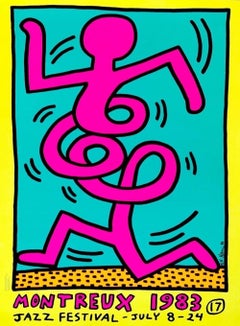 1983 Keith Haring Montreux Jazz Festival Yellow Original Poster