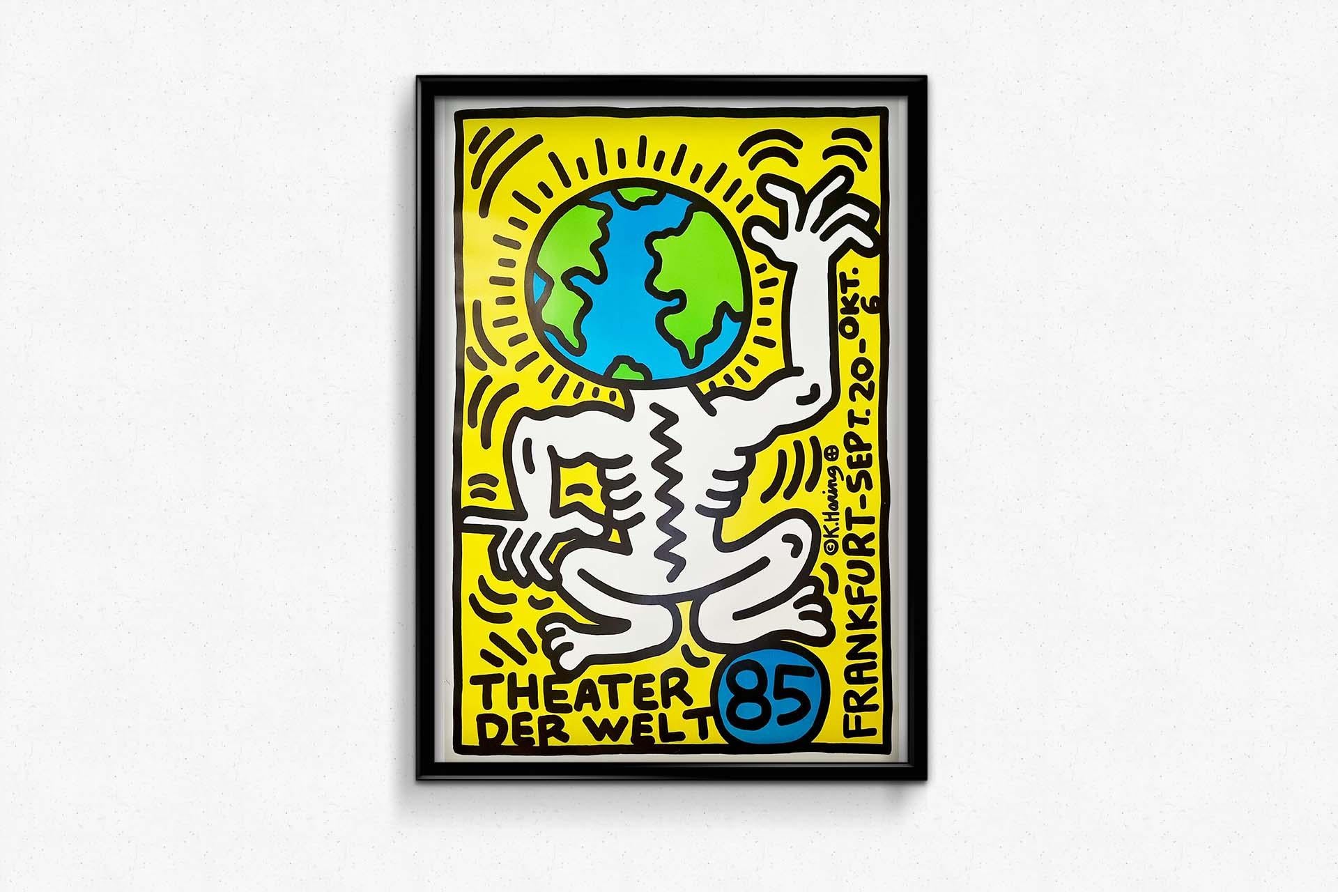 Affiche originale de Keith Haring pour le Theater der Welt, 1985 en vente 2