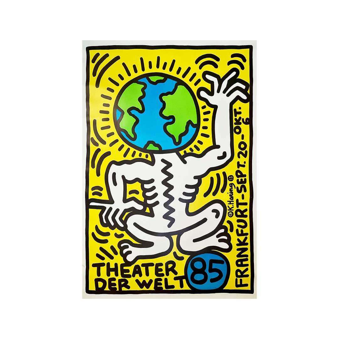 1985 original poster by Keith Haring for the Theater der Welt