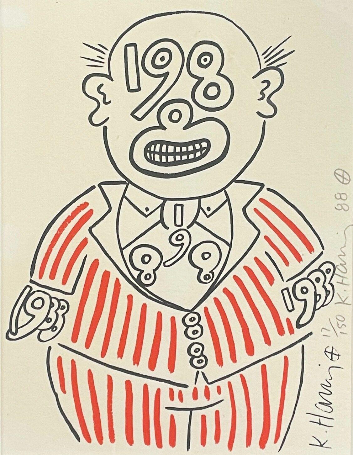 1988 Man - Original hand signed screen-print - Print by Keith Haring