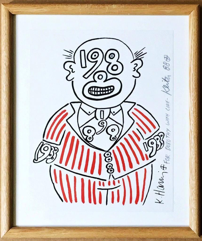 Abstract Print Keith Haring - 1988 Homme, signé et inscrit, Succession de Dorothy Berenson Blau, Littmann PP. 92