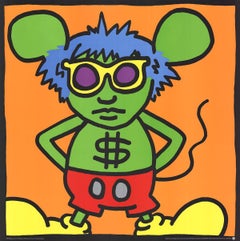 1991 After Keith Haring 'Andy Mouse, Dollar Sign' Pop Art 