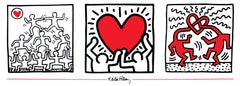 Vintage 1995 Keith Haring 
Untitled (1987)
 Pop Art Red, White Italy Offset Lithograph