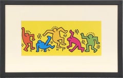 1998 Keith Haring 'Dance II' Pop Art Yellow, Blue, Red, Orange, Green France Offset