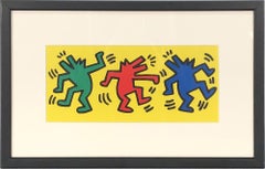 1998 Keith Haring 'Dance' Pop Art Yellow, Green, Red, Blue France Offset  Litho