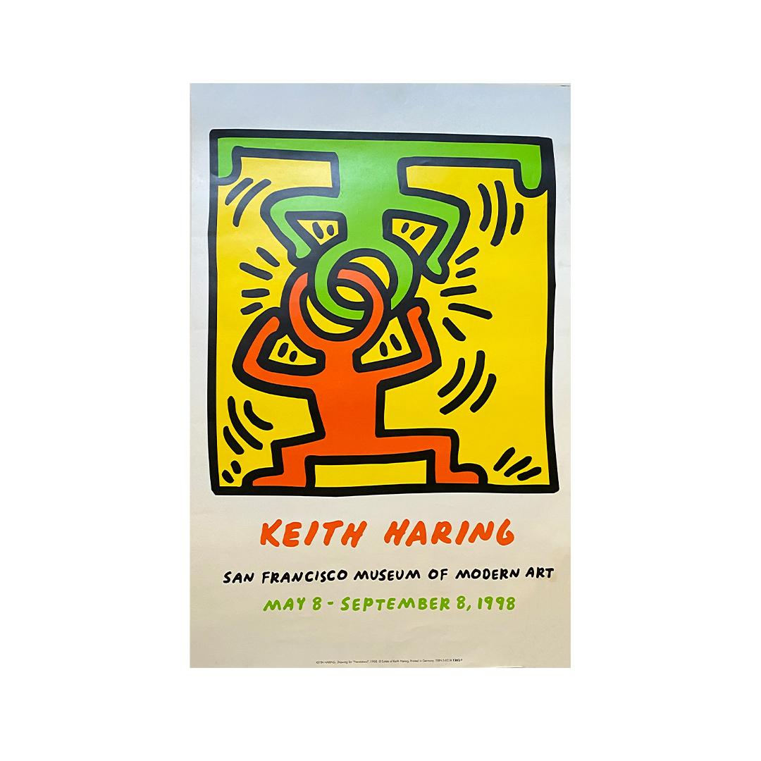 1998 Keith Haring's original poster at the San Francisco Museum of Modern Art For Sale 1