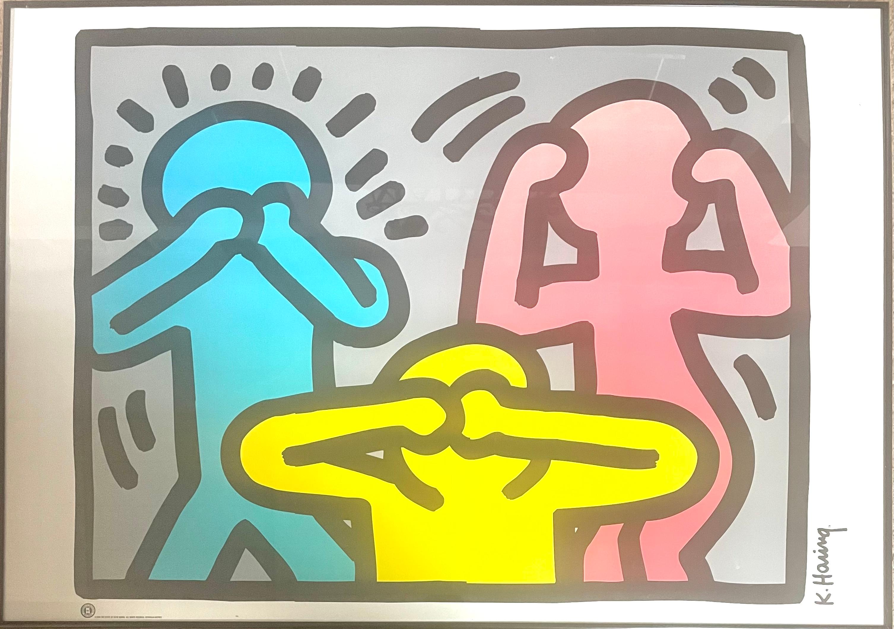 “1998 speak see hear no evil” - Print by Keith Haring