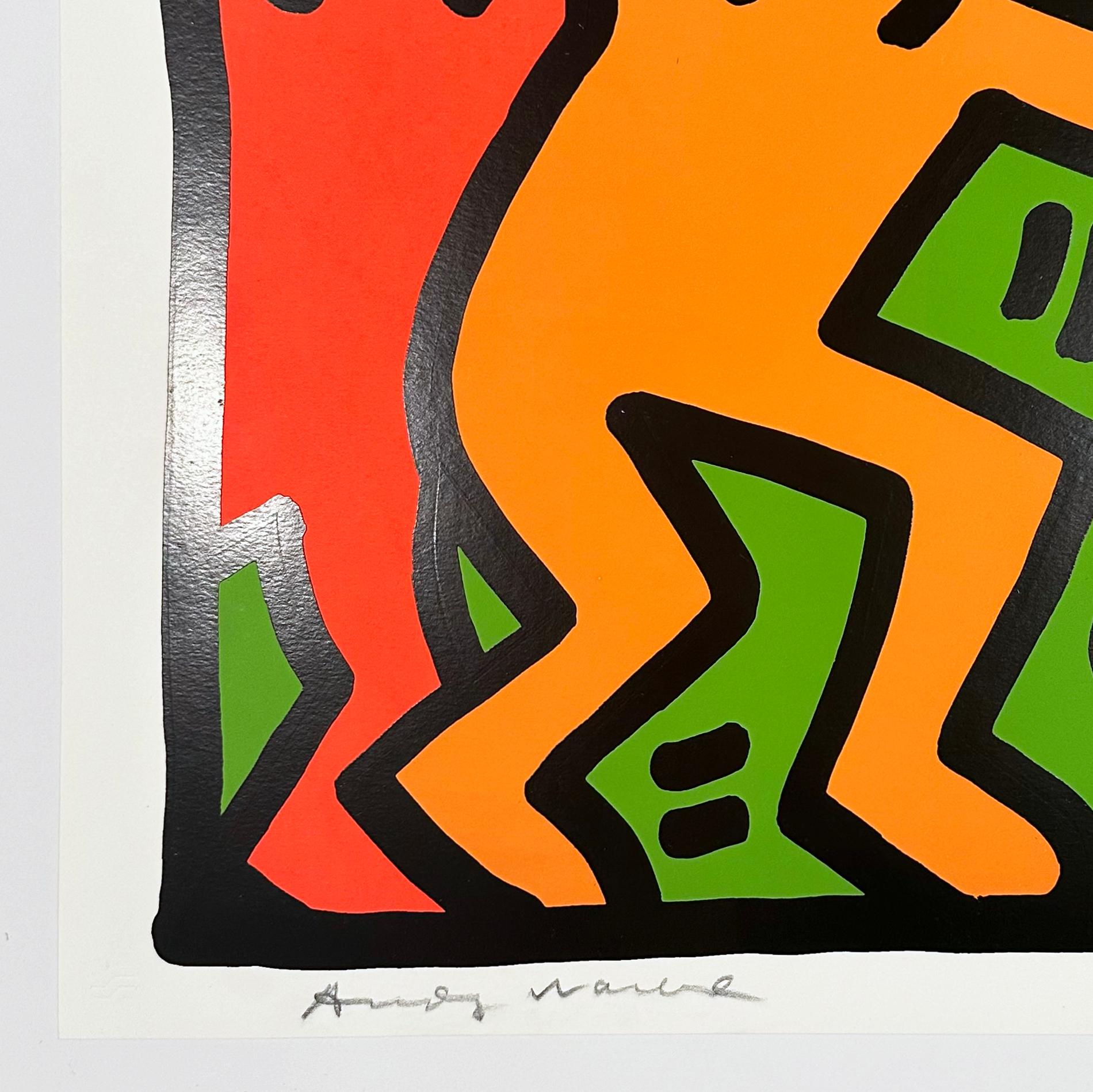 Andy Mouse Plate 2 - Black Abstract Print by Keith Haring