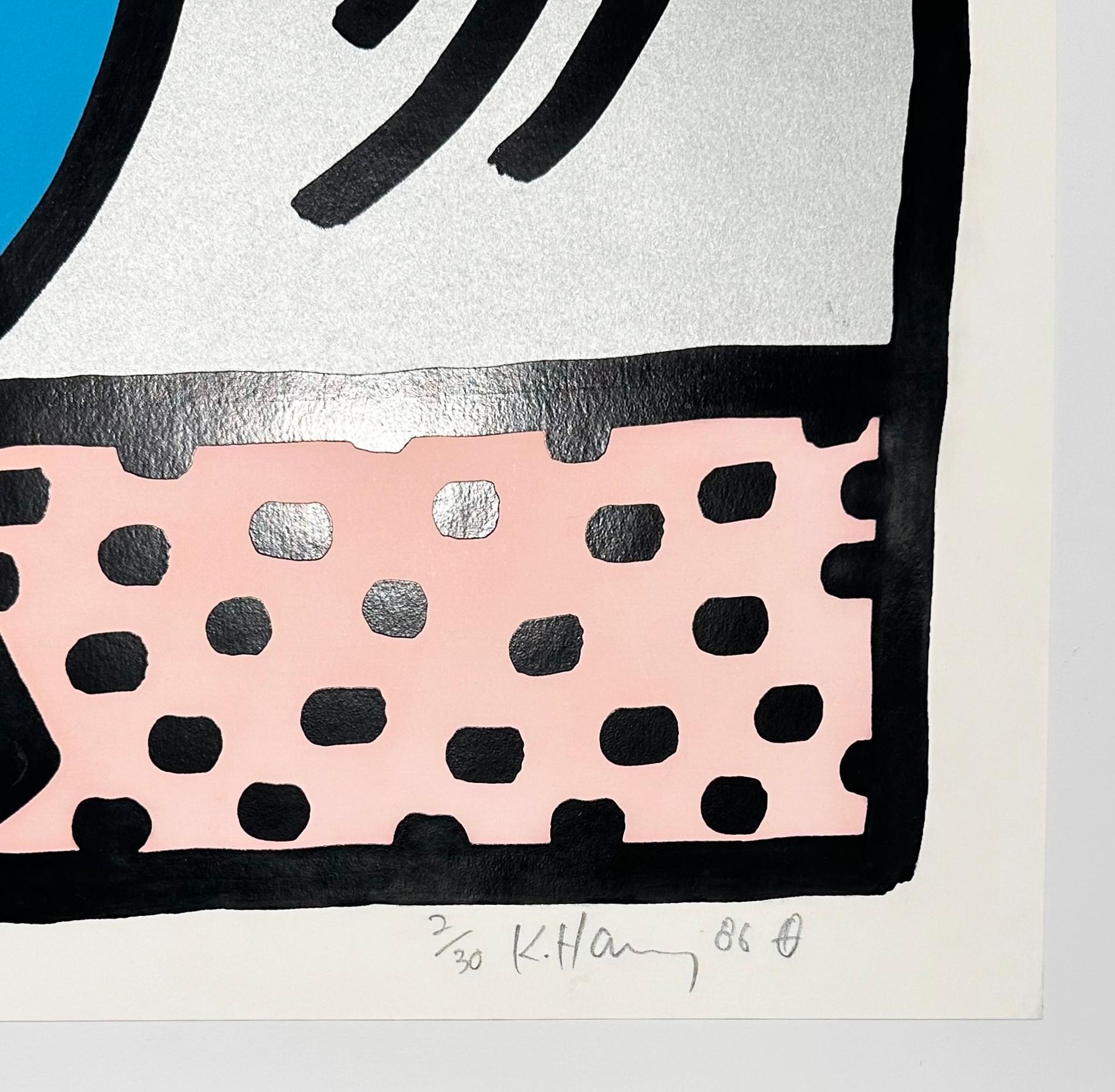 Andy Mouse Plate 3 - Black Figurative Print by Keith Haring