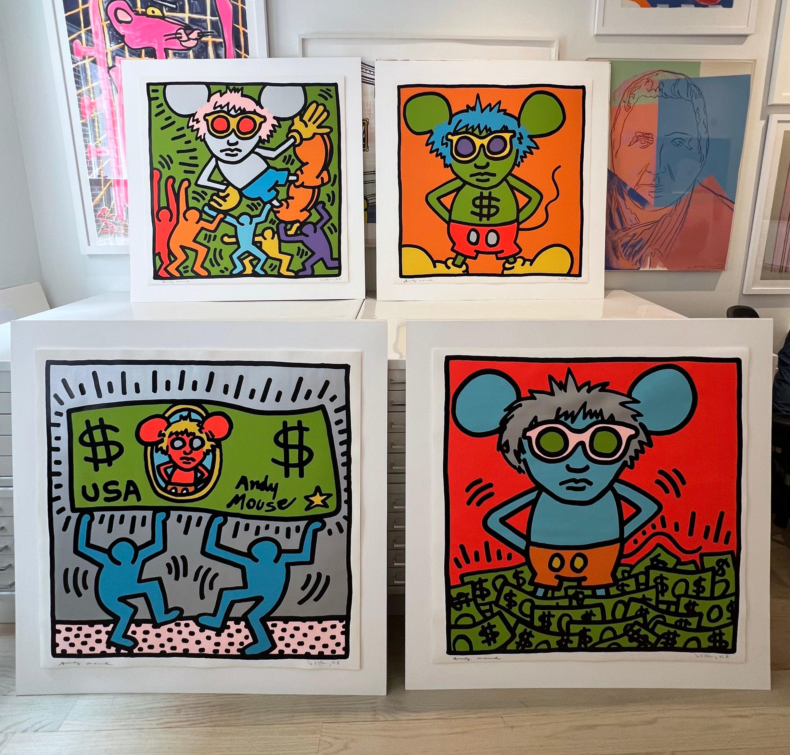 Artist: Keith Haring
Title: Andy Mouse: Plate 3
Medium: Silkscreen
Date: 1986
Edition: 2/30
Sheet Size: 38