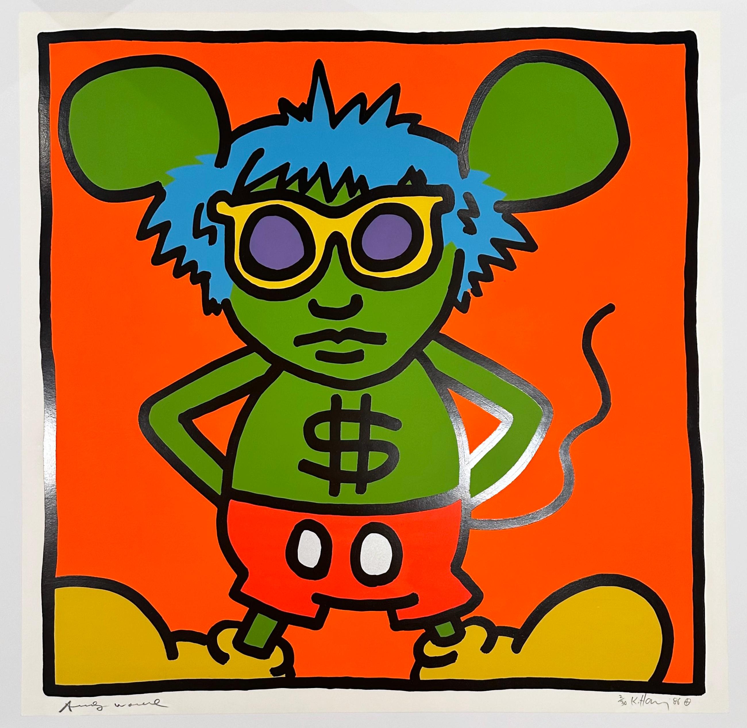 Piatto Andy Mouse 4 - Print di Keith Haring