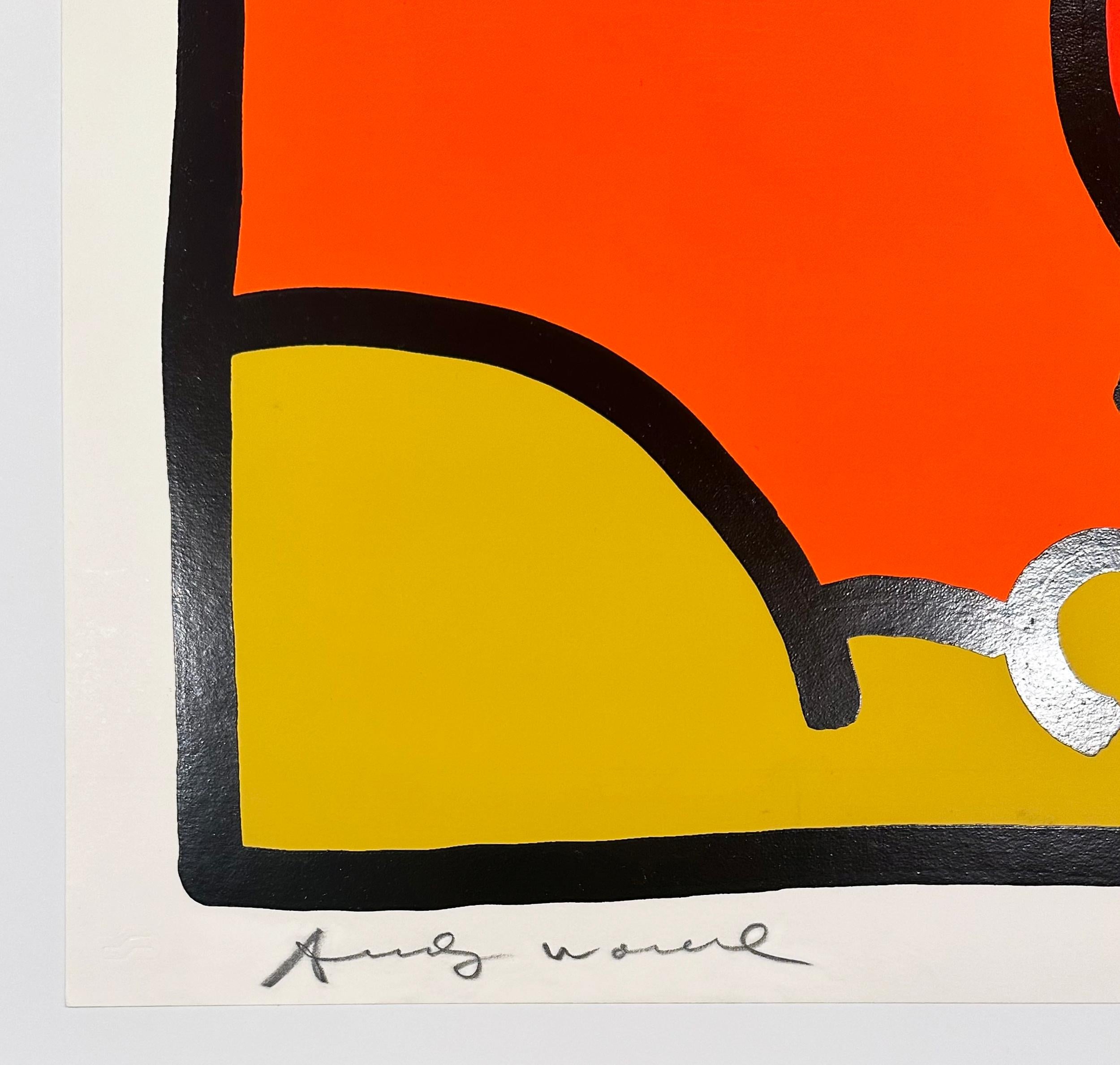Piatto Andy Mouse 4 - Figurative Print Rosso di Keith Haring