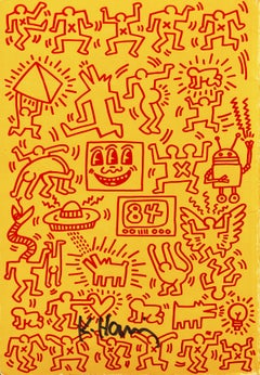 'Art in Transit', Hand Signed by Haring, Subway Drawings, New York, Pop Art