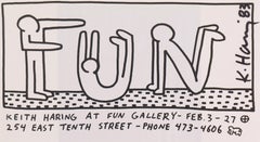 'At the Fun Gallery', Hand Signed by Haring, Subway Drawings, New York, Pop Art