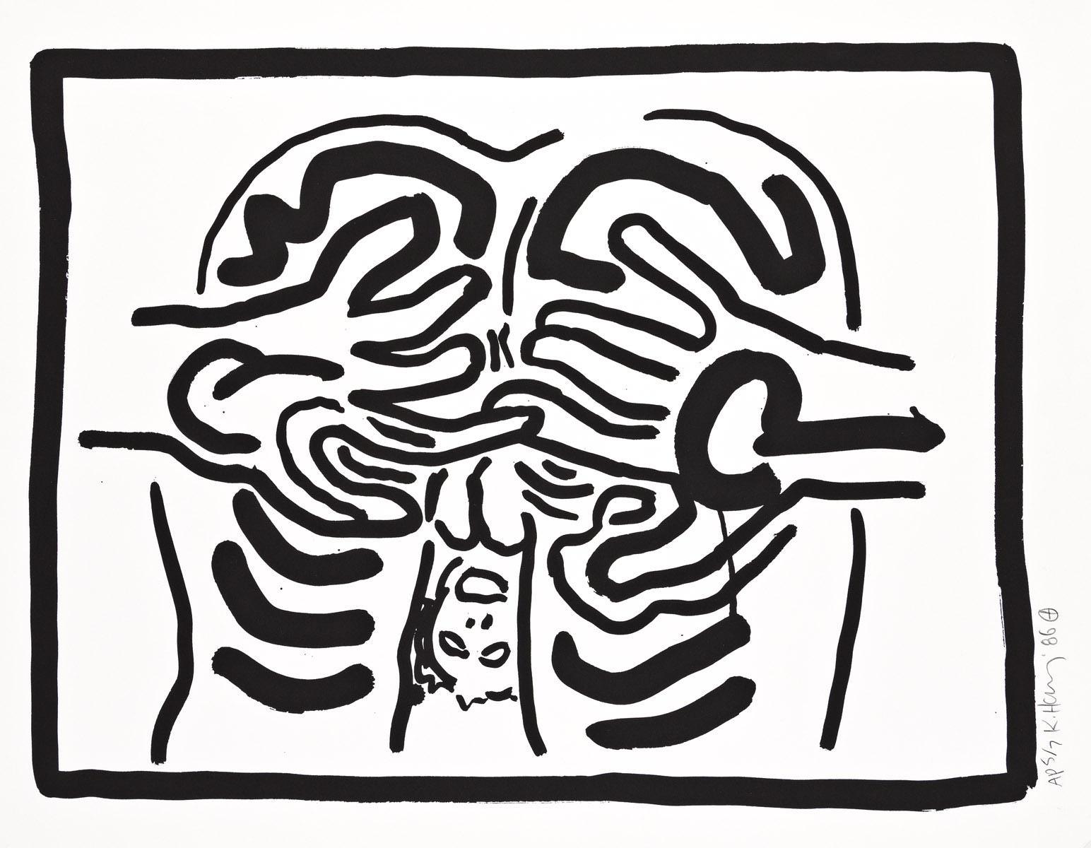 Keith Haring Abstract Print - Bad Boys