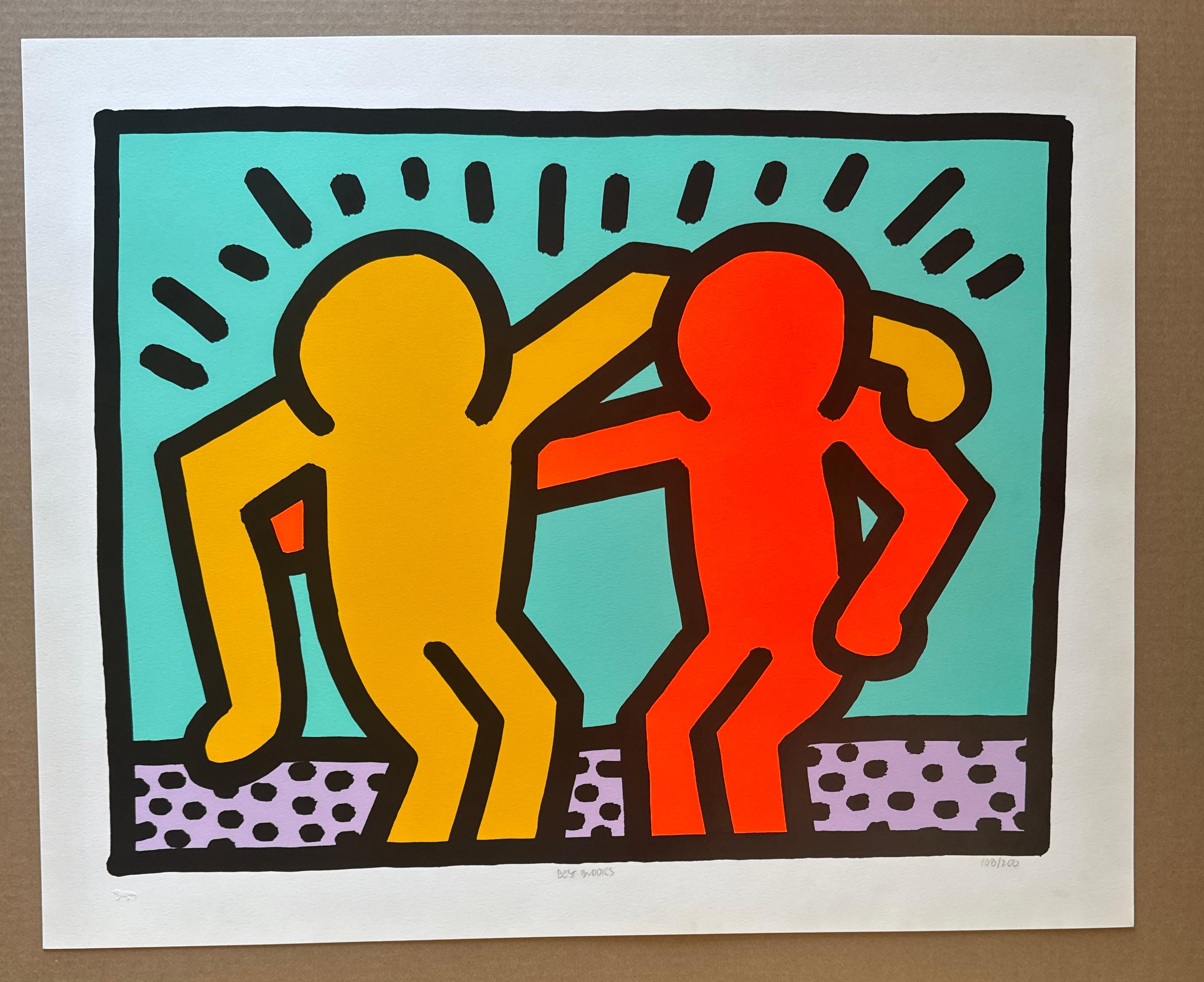 Best Buddies - Print by Keith Haring