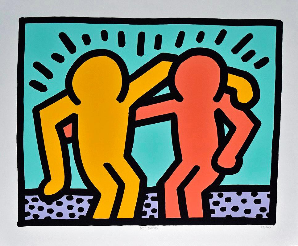 Keith Haring Figurative Print - Best Buddies