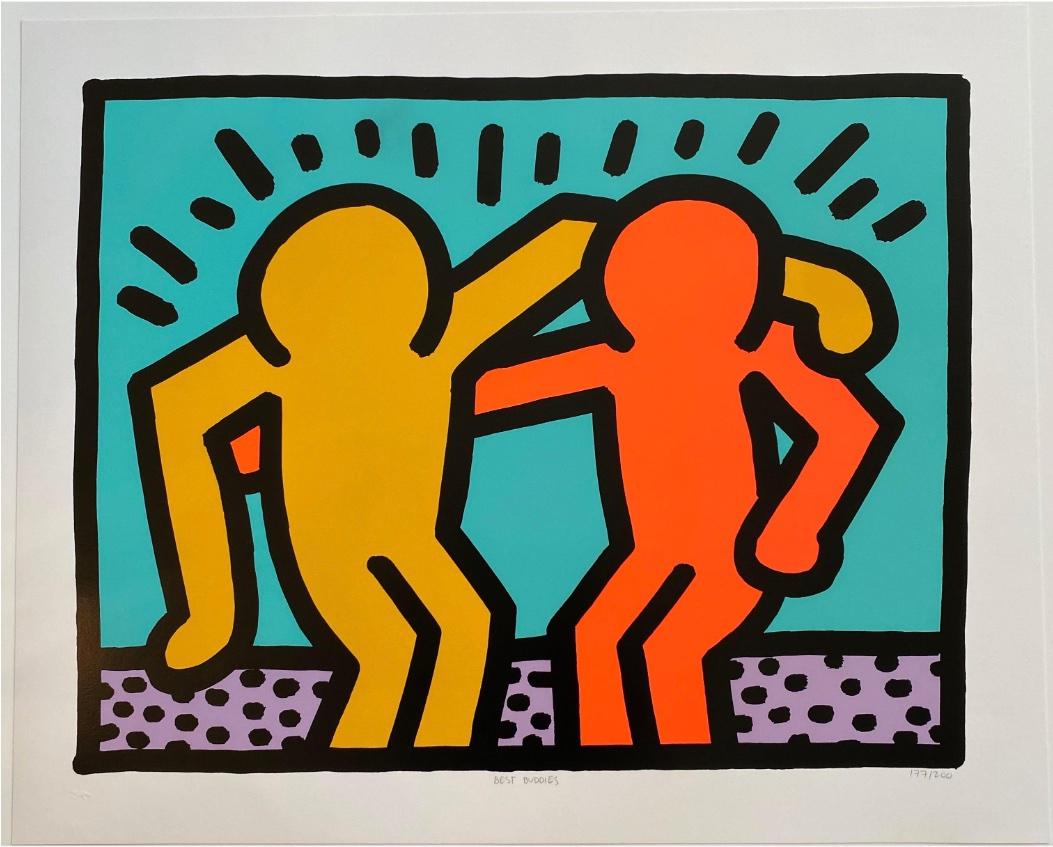 Best Buddies - Print by Keith Haring