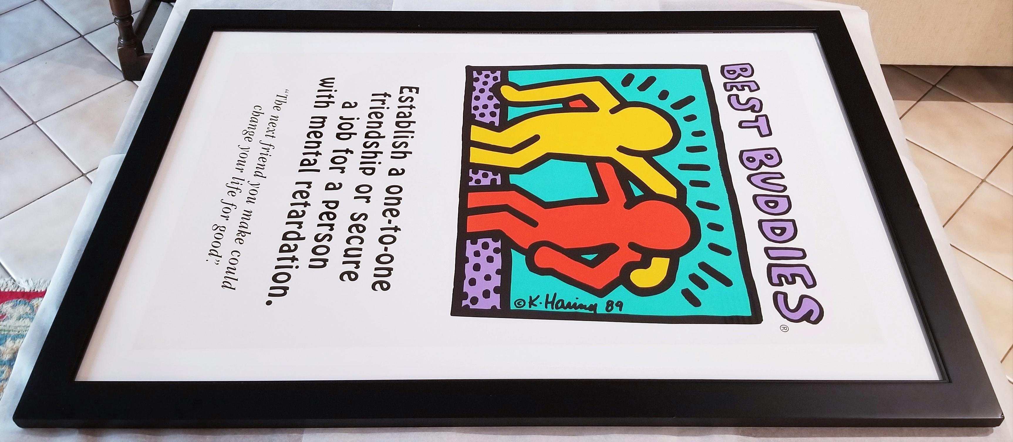 Best Buddies Poster /// Keith Haring Street Pop Art New York IDD Nonprofit Org For Sale 17