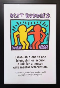 Best Buddies Poster /// Keith Haring Street Pop Art New York IDD DD gemeinnützige Organisation