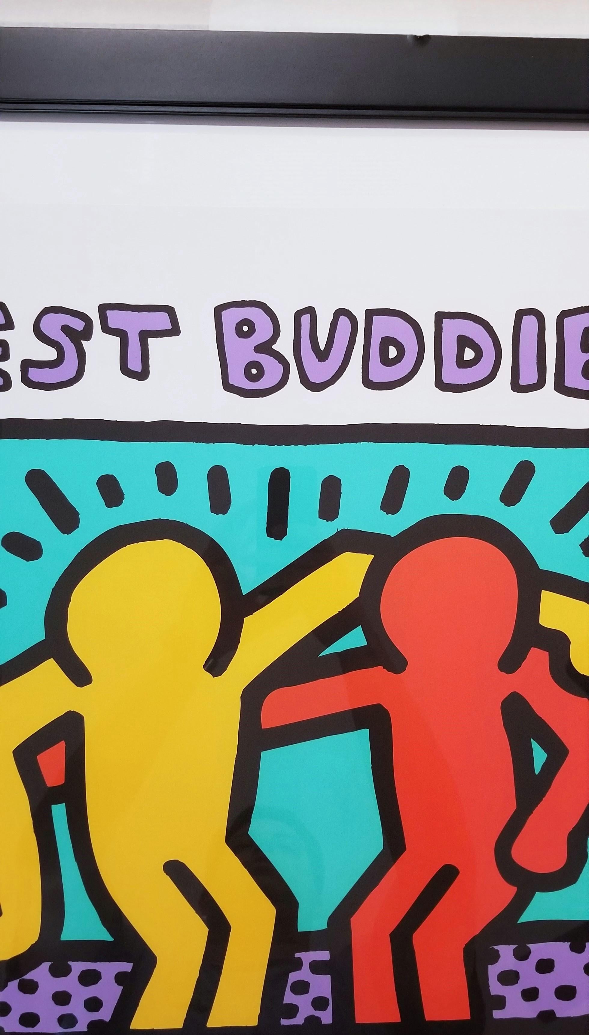 Best Buddies Poster /// Keith Haring Street Pop Art New York IDD Nonprofit Org For Sale 7