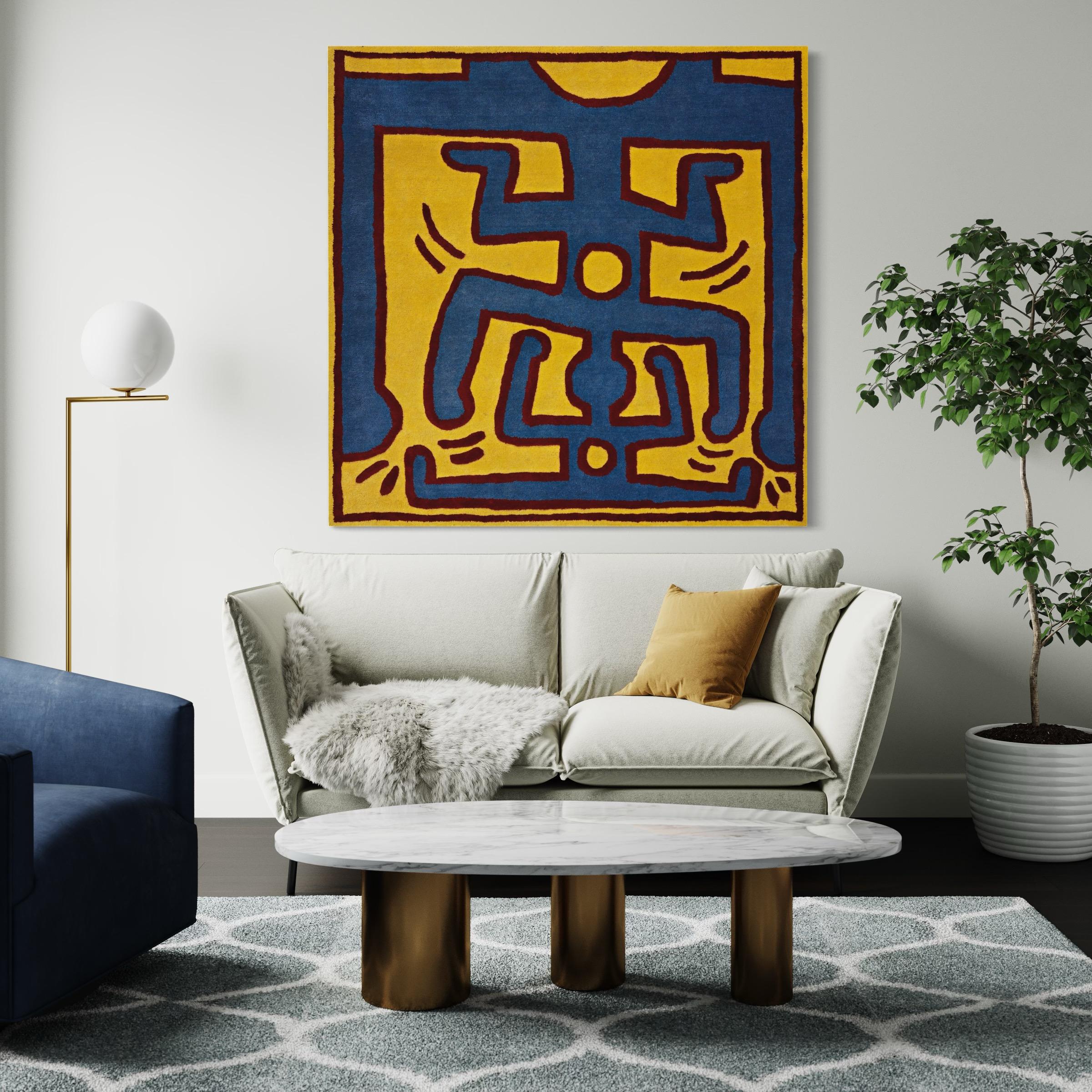 Blue Man, 1995 ca, by Keith Haring, Tapestry, edition of 50, Pop Art
