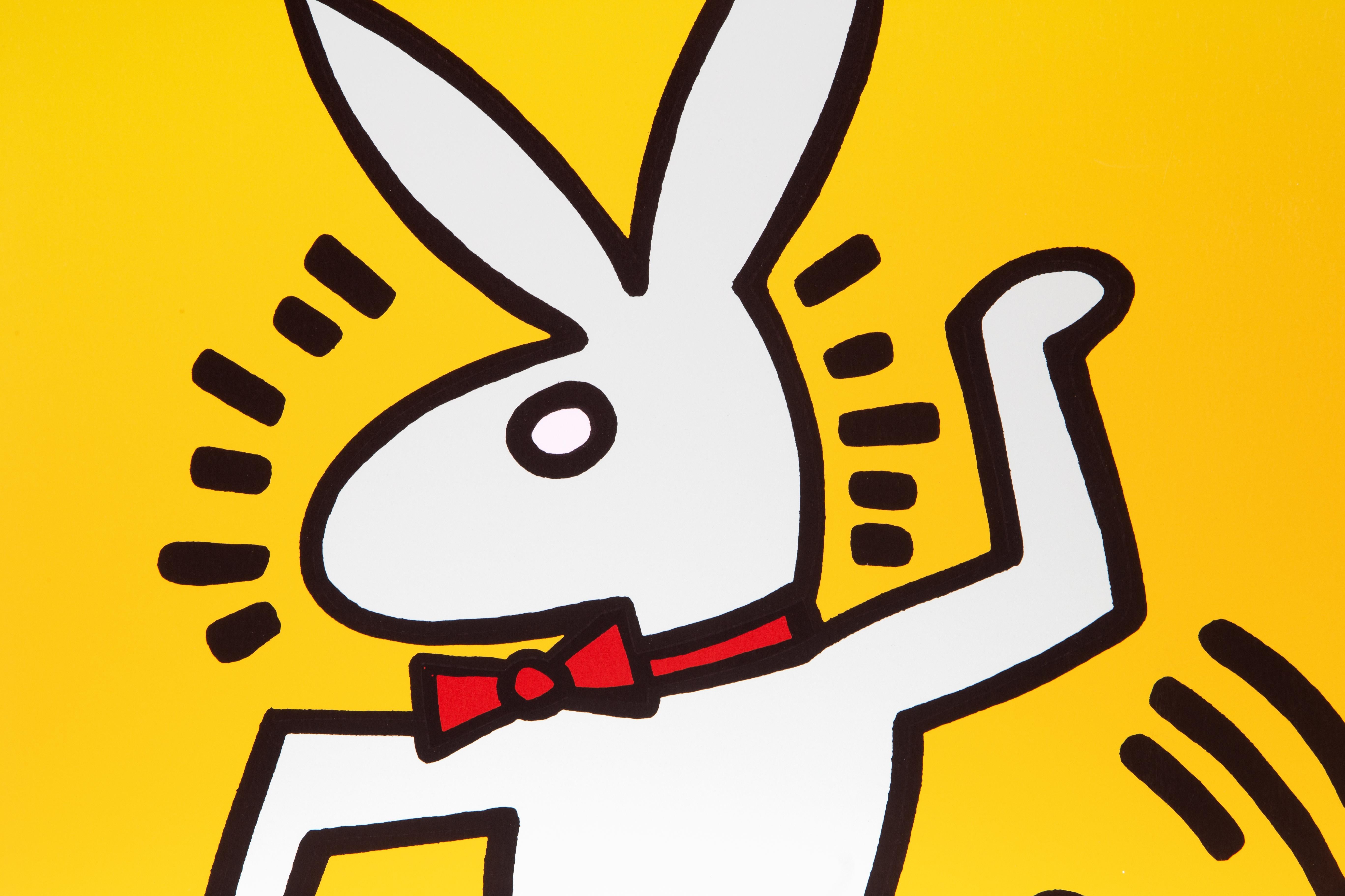 Bunny On The Run, Screenprint Poster by Keith Haring For Sale 1