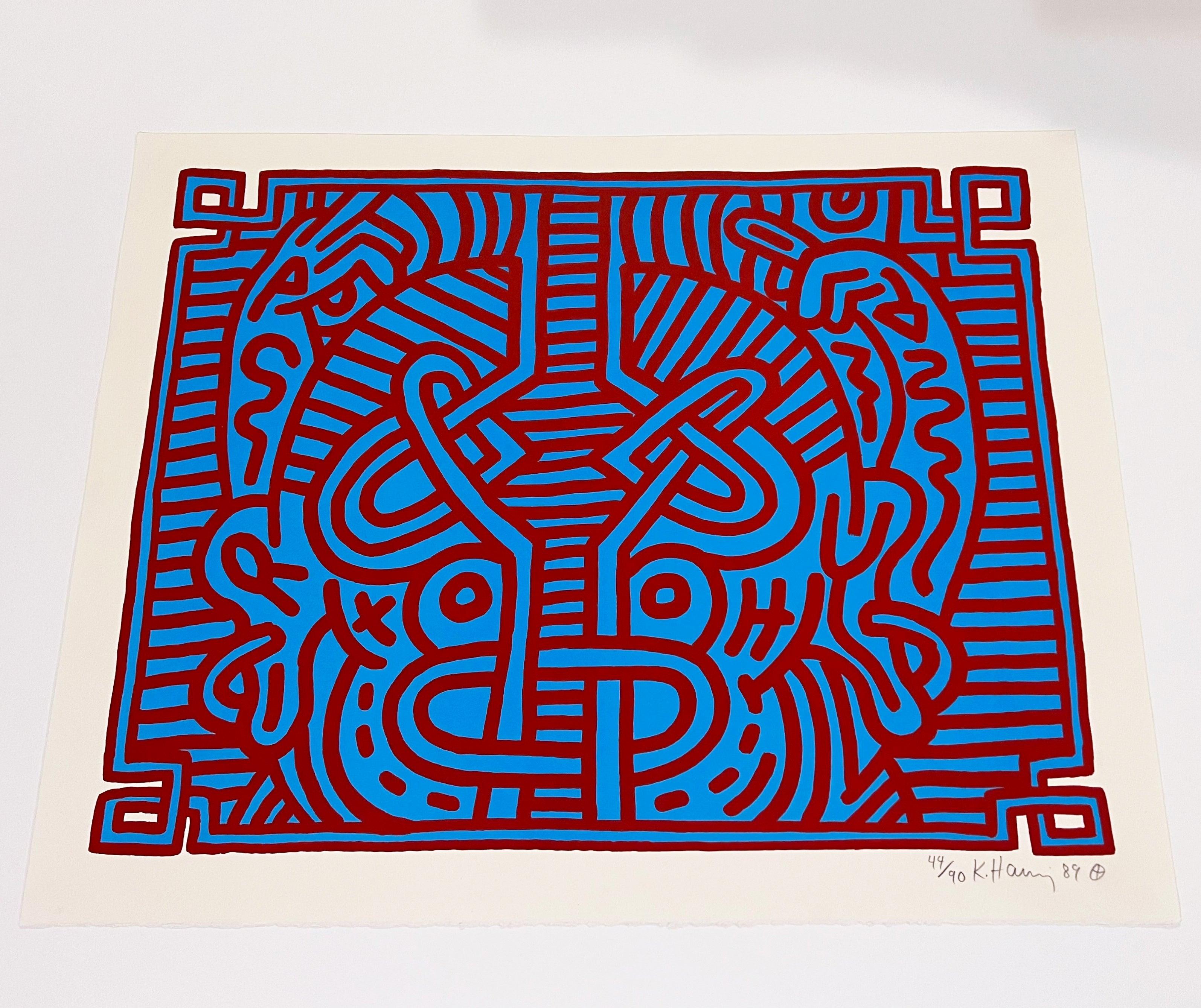 Chocolate Buddha 1 - Brown Abstract Print by Keith Haring