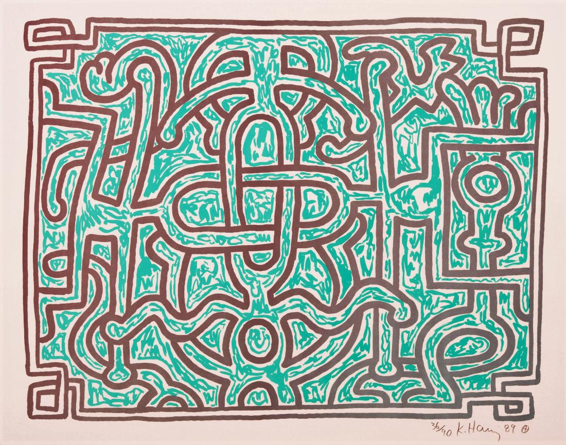 Keith Haring Abstract Print - Chocolate Buddha (Plate 5)